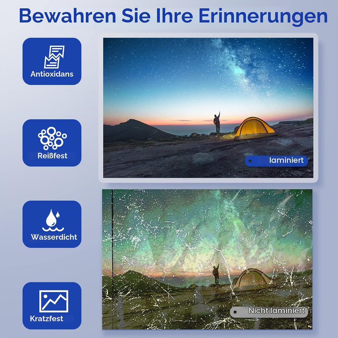 Thermo Laminierfolien Premium für Laminiergerät A3 A4 A5 A6 Heisslaminierfolien Transparent 50 Stück