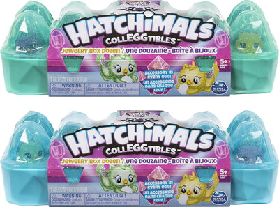 Hatchimals CollEGGtibles Schmuckkästchen 12 - er Pack Eierkarton in Pink, Blau oder Türkis