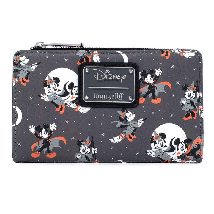 Loungefly Disney Mickey und Minnie Mouse All Over Print Halloween Flap Wallet