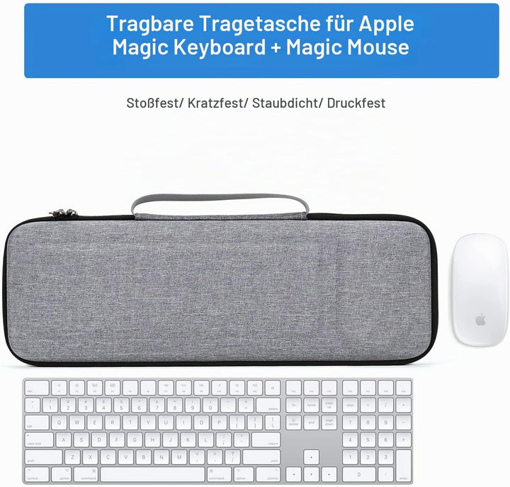 RAIACE Hartschalenkoffer für Apple Magic Keyboard + Magic Mouse Steht nur der Koffer. - Grau (graues