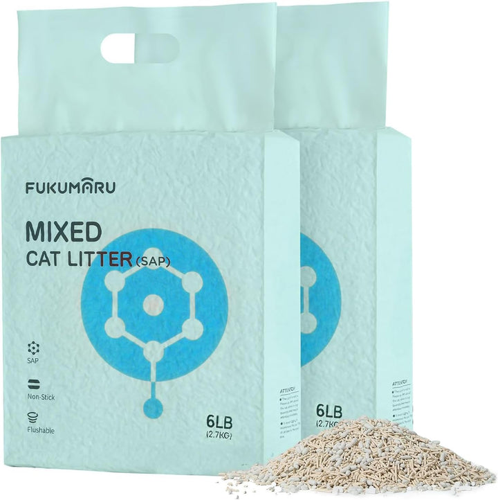 FUKUMARU Tofu Katzenstreu 5.4kg, schnell klumpendes Katzenstreu mit super saugfähigem Material, sofo