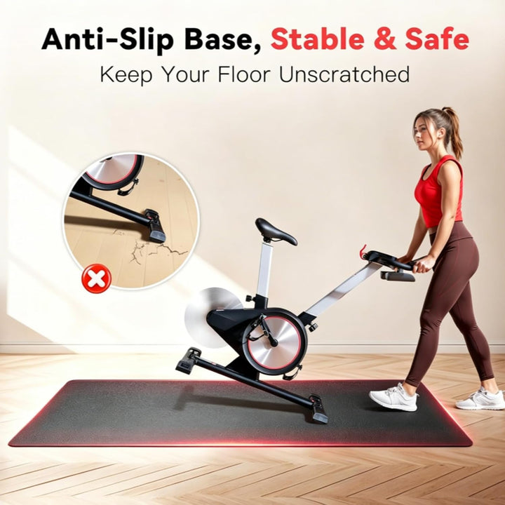 Bodenschutzmatte - rutschfeste Fitnessmatte für Laufband, Crosstrainer &amp; Fitnessgeräte, stossdämpfen