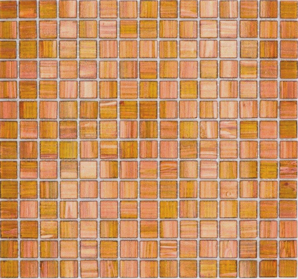 Mosaikfliese Glasmosaik Goldbraun Kupfer Küchenrückwand Duschwand | 10 Mosaikmatten