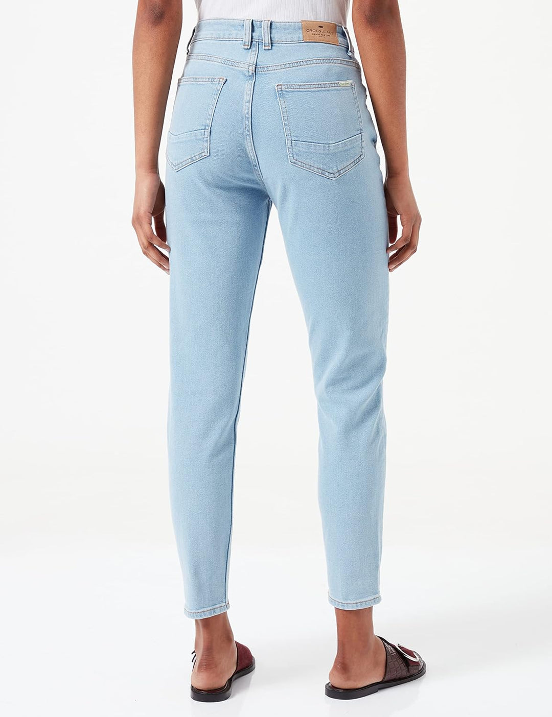 Cross Jeans Damen Joyce Jeans, Sky Blue, Mom