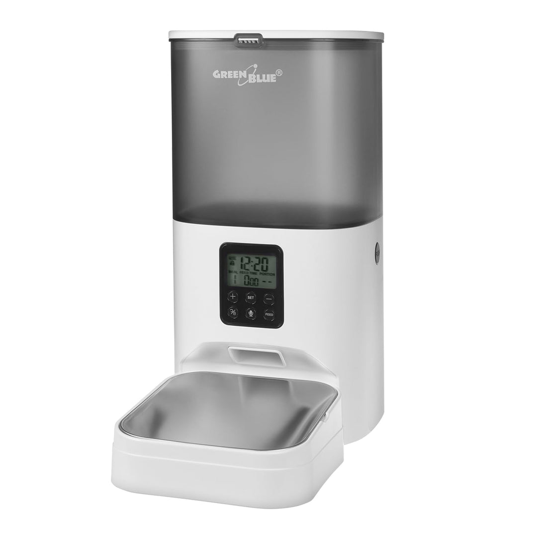 Green Blue Automatischer Futterspender für Haustiere 6 Liter | bis zu 8 Mahlzeiten pro Tag programmi