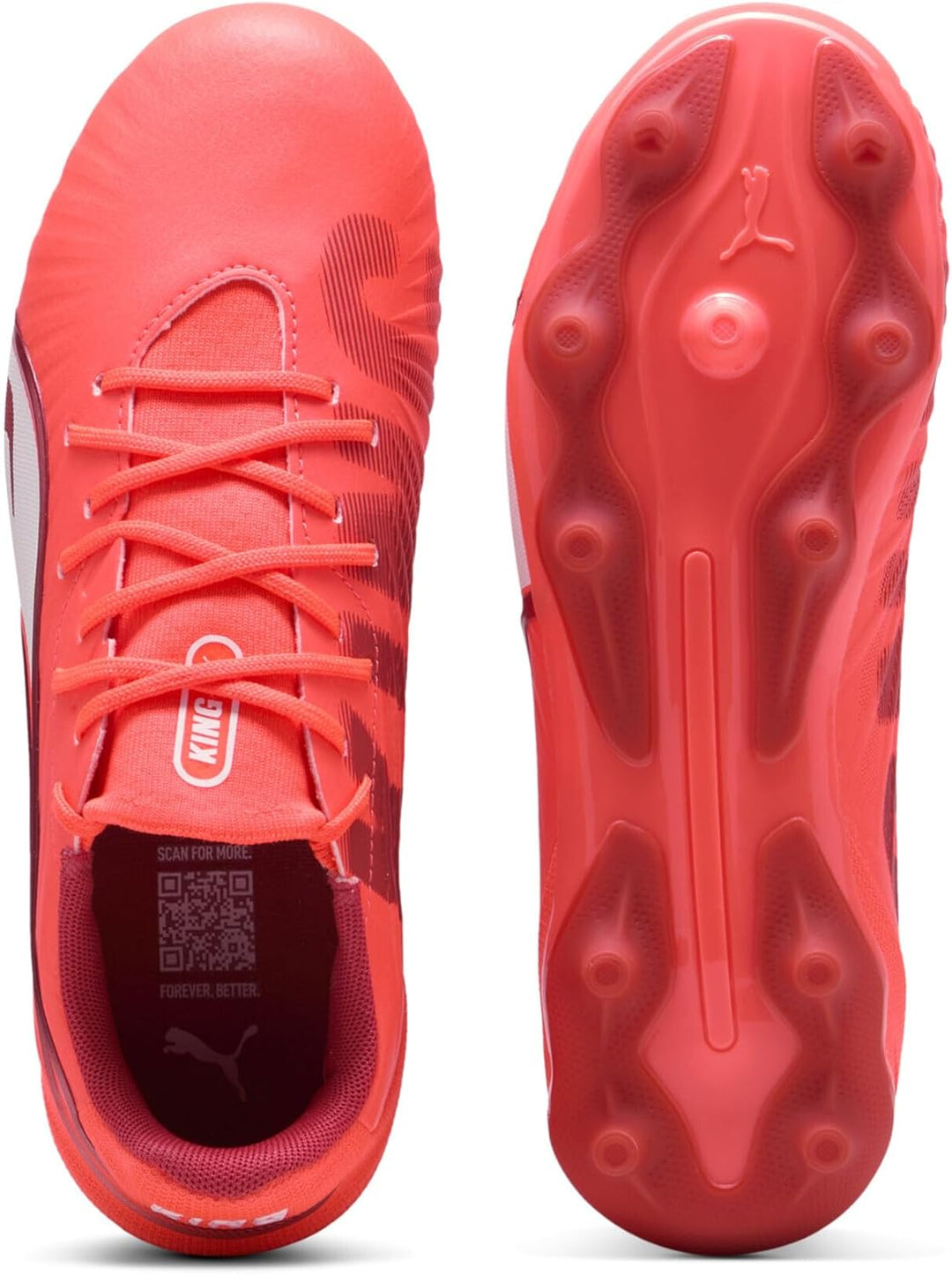 PUMA Unisex Kinder King Match Fg/Ag JrSoccer Shoe 28 EU Glowing Red Puma White Red Fire, 28 EU Glowi