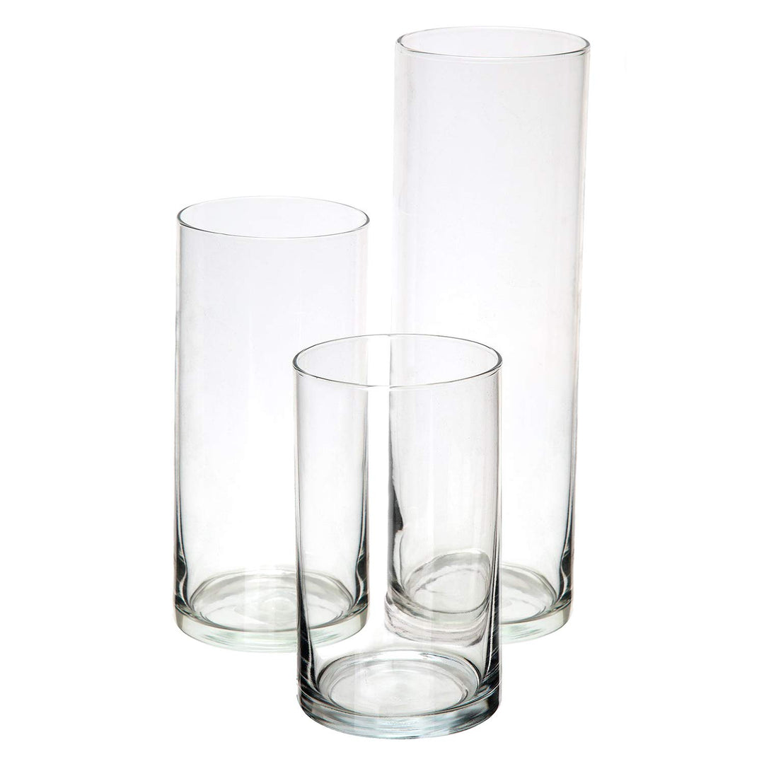 Royal Imports Vase dekorative Glaszylinder Mittelachse für den Haushalt oder Hochzeit 3er Set ohne K