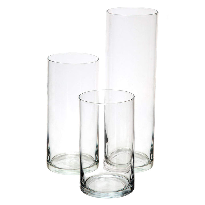 Royal Imports Vase dekorative Glaszylinder Mittelachse für den Haushalt oder Hochzeit 3er Set ohne K