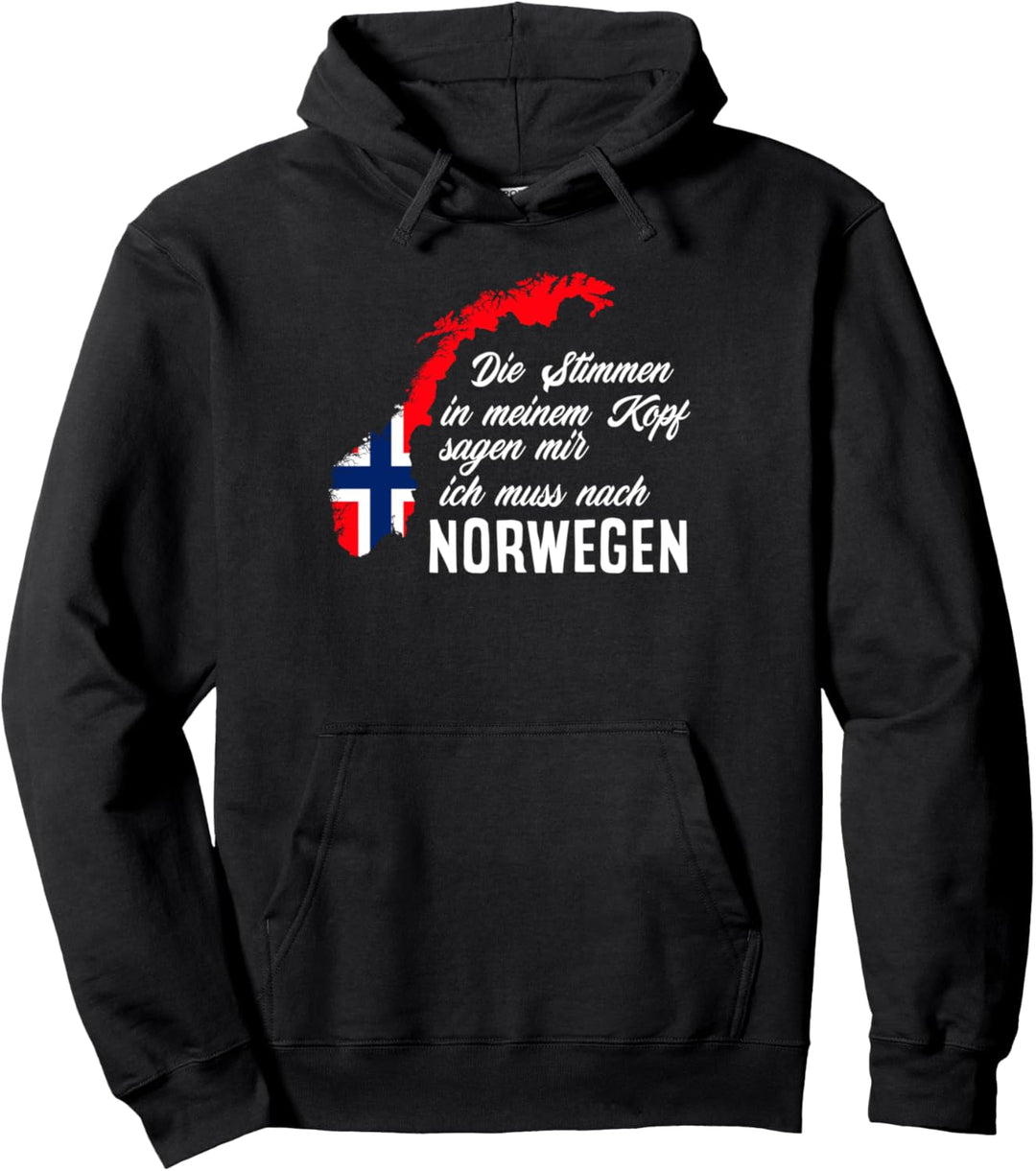 Stimmen Kopf Norwegen-Fan Urlauber Lustiges Norwegen Pullover Hoodie