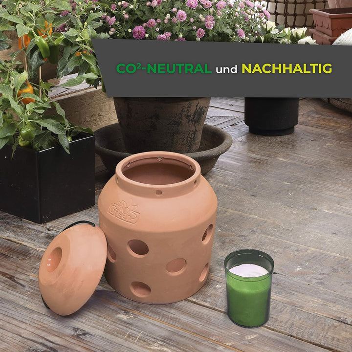 BioGreen Terracotta-Frostwächter Firefly | für kleine Gewächshäuser und Frühbeete | glasierte Ölscha