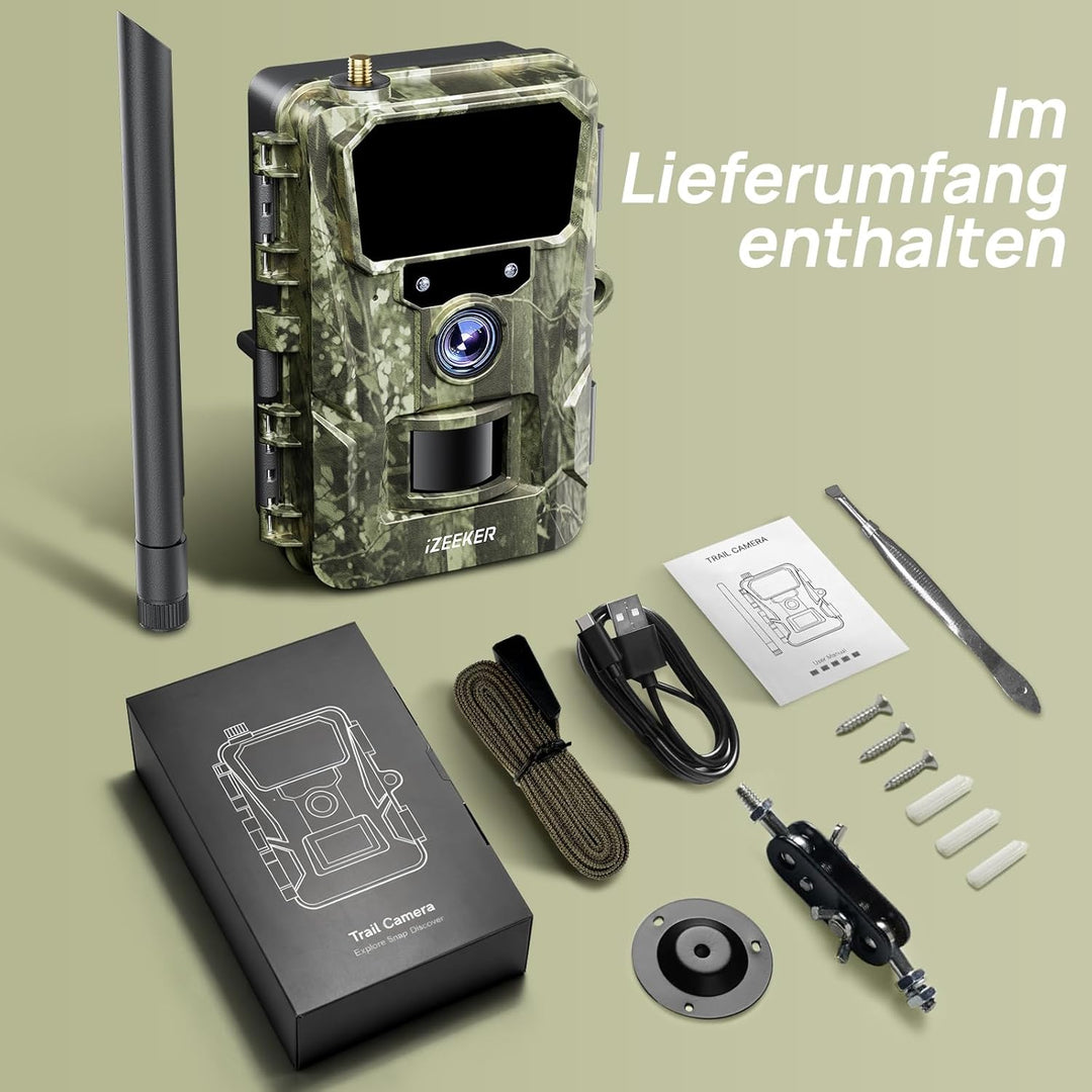 iZEEKER 2 in 1 Cloud 4G & Standard Wildkamera, 2K HD 48MP Wildkamera mit Bewegungsmelder Nachtsicht