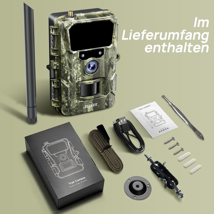 iZEEKER 2 in 1 Cloud 4G & Standard Wildkamera, 2K HD 48MP Wildkamera mit Bewegungsmelder Nachtsicht