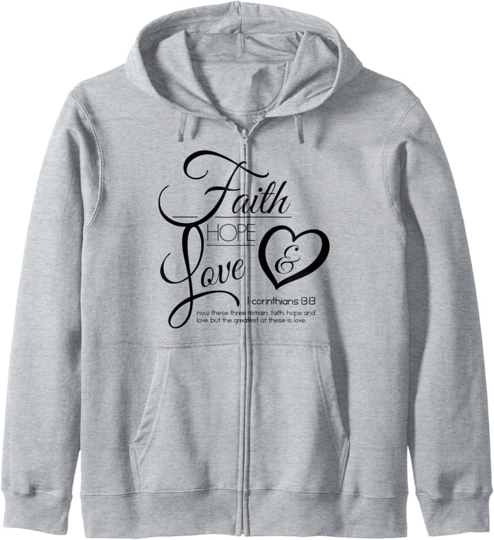 Faith Hope and Love - Christian Bible Verse Faith Kapuzenjacke
