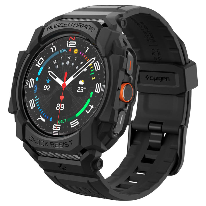 Spigen Rugged Armor Pro Hülle mit Band für Samsung Galaxy Watch Ultra 1 | TPU-Unibody-Hülle mit Armb
