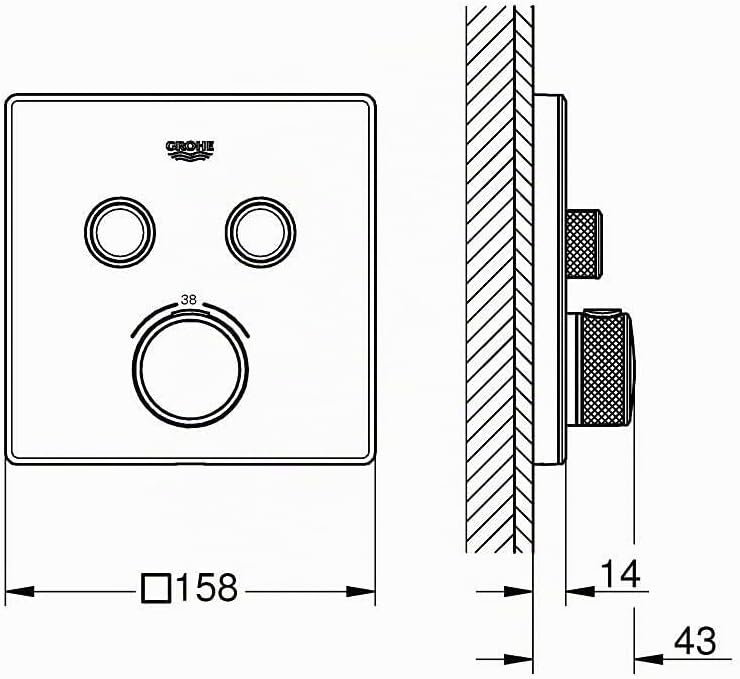 GROHE Grohtherm SmartControl | Brause- &amp; Duschsystem - Thermostat mit 2 Absperrventilen | moon white