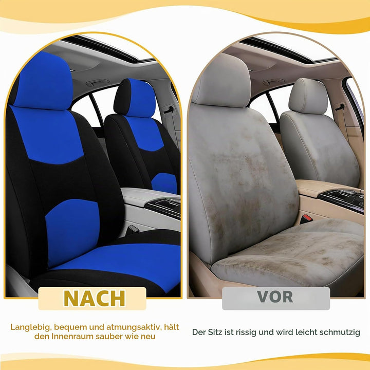 9 Stück Autositzbezüge Set,Schonbezug Autositz,Autositzbezüge Komplettset Polyester,Atmungsaktiv Vor