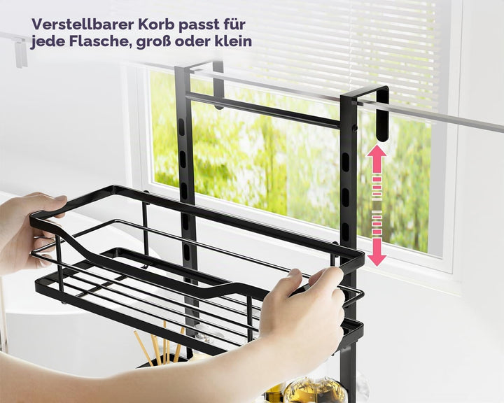 SWTYMIKI Duschablage Zum Hängen Verstellbar - Duschregal ohne Bohren für Glastür, Duschregal Aus Ede