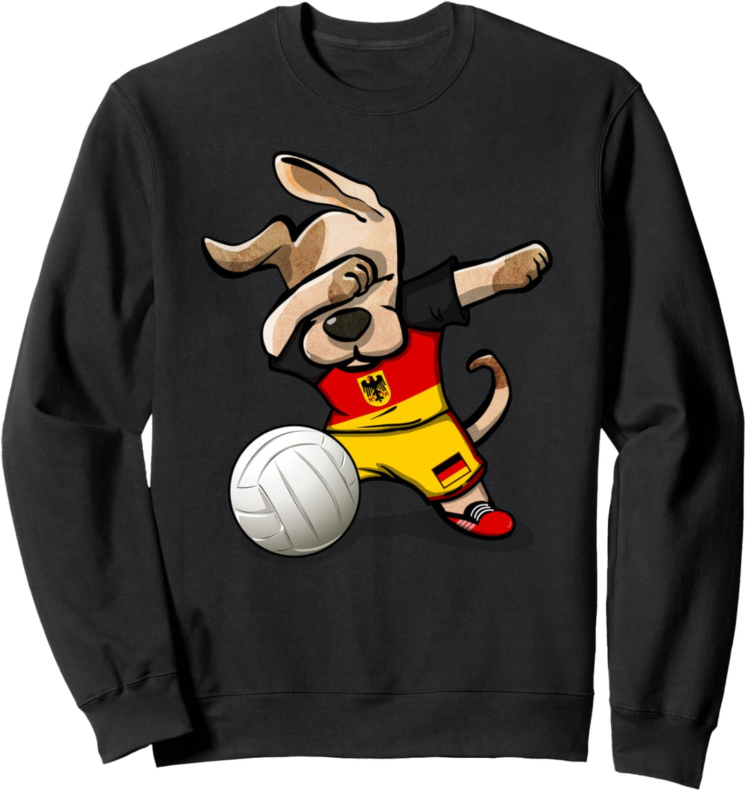 Tupfender Hund Deutschland Volleyball Deutsche Flagge Sport Sweatshirt