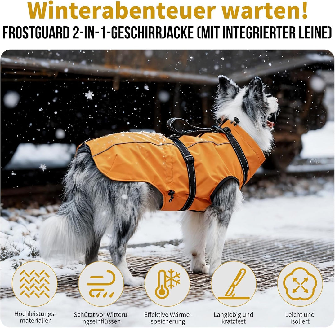 OneTigris Hundejacke, Wasserdichter Winterweste Jacken Hundemantel Mit Bediengriff, Bequeme Ausschei