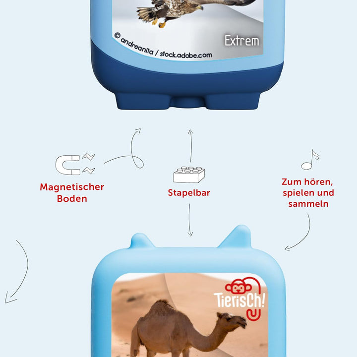 Tonies Clever Tonie 4er Set Tierisch! Extrem, Wissens-Hörspiel für Kinder ab 5 Jahren, Spielzeit ca.