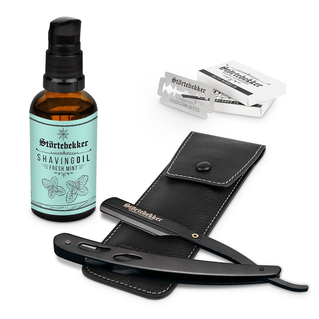 Störtebekker® Konturen Set - Hochwertiges Rasierset für eine perfekte Rasur - inklusive Rasiermesser