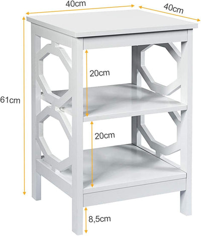 COSTWAY Nachttisch 3 Ebenen, 2er Set Beistelltisch Nachtschrank, Sofatisch Couchtisch für Schlafzimm