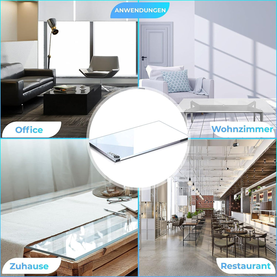 bijon Glasplatte Tisch ESG Sicherheitsglas Rechteck - Für Esstisch, Couchtisch, Gartentisch, Schreib