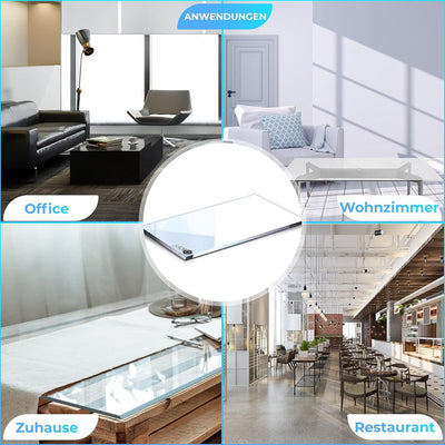 bijon Glasplatte Tisch ESG Sicherheitsglas Rechteck - Für Esstisch, Couchtisch, Gartentisch, Schreib
