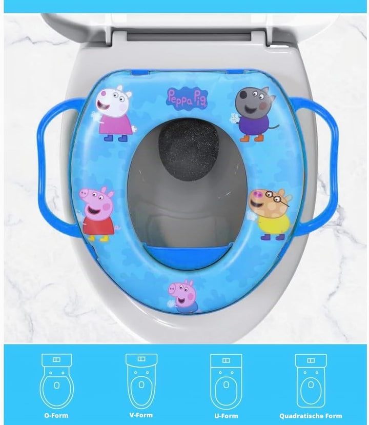 Peppa Wutz Toilettensitz für Kinder, Universal-WC-Adapter mit Griffen, Peppa Wutz