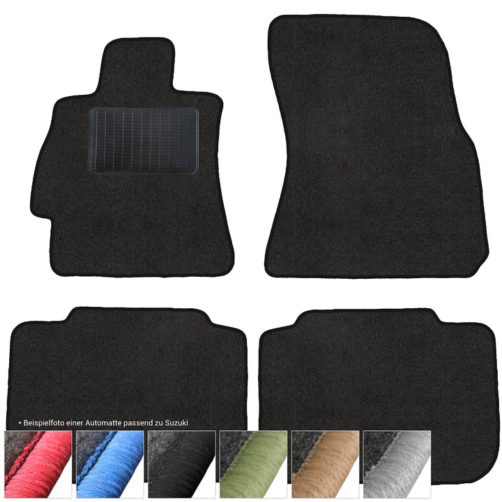 moto-MOLTICO Fussmatten Auto Velours Autoteppiche Schwarz Automatten Set 4-teilig passend für Suzuki