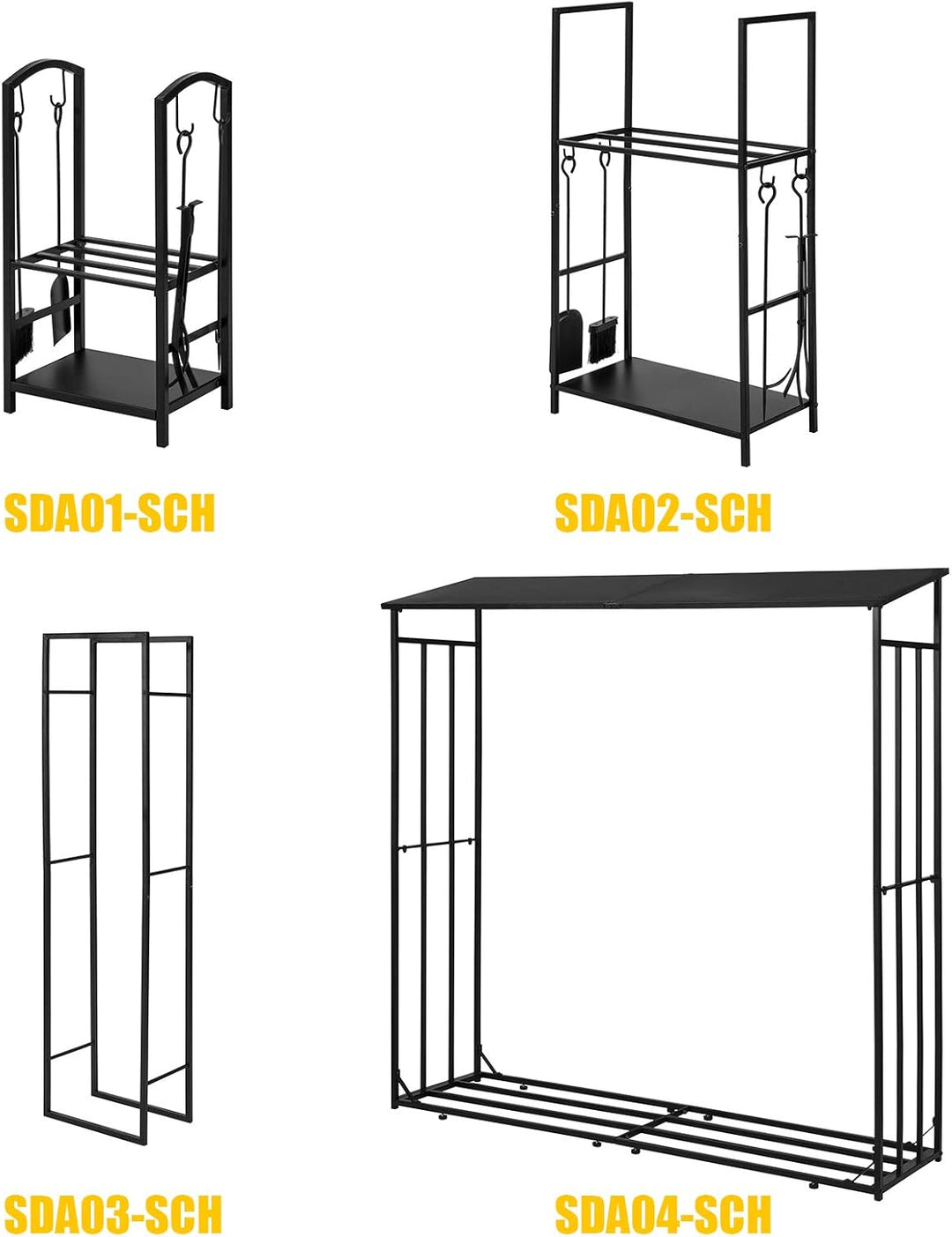 SoBuy SDA03-SCH Kaminholzregal Brennholzregal Kaminholzständer Feuerholzablage Feuerholzregal Kaminh