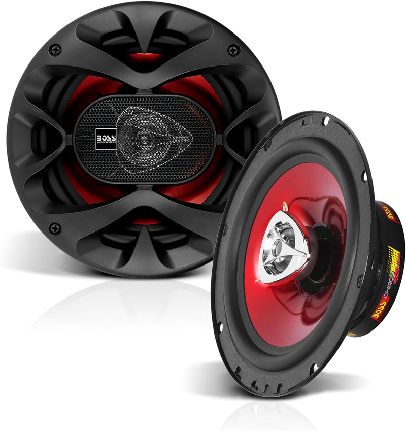 BOSS Audio CH6520 Chaos Extreme Serie 250 Watt 2-Wege Lautsprecher 6,5 rot, 2-Wege, 6,5 rot, 2-Wege