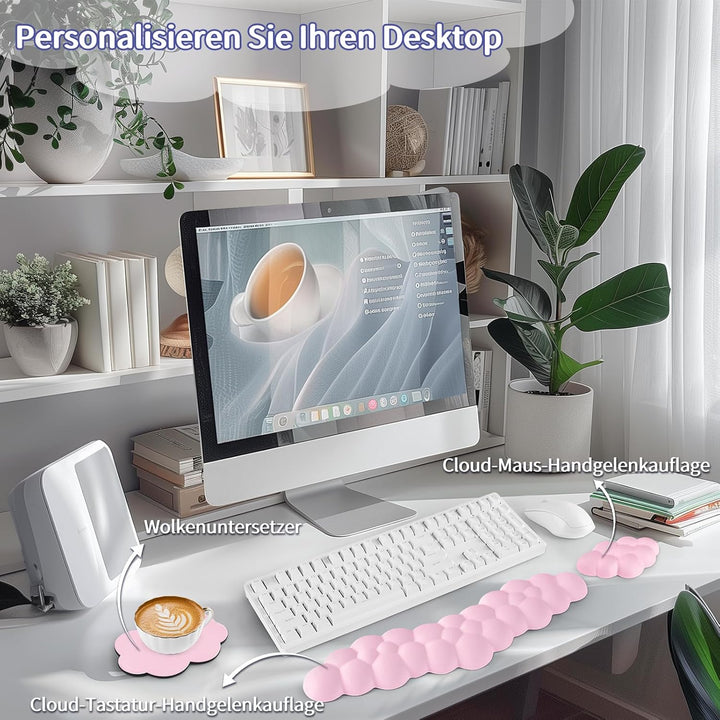 Handballenauflage Tastatur Wolke, Ergonomisches Handauflage Tastatur Wolke Mit PU Leder Memory Schau