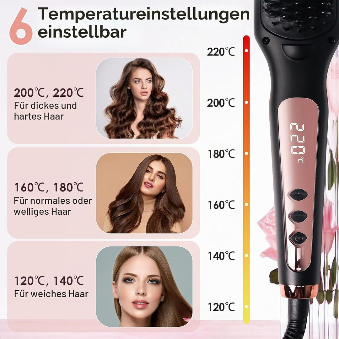Glättbürste Haarglätterbürste Verbrühungsschutz, Haarglätter Bürste, Sicher Tragbare Glättungsbürste
