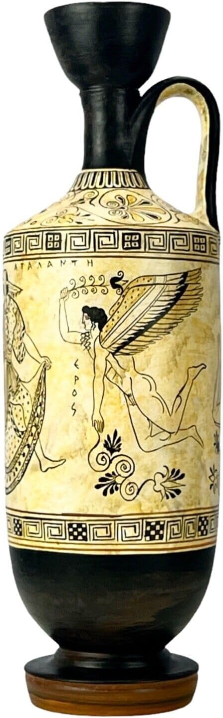Atalanta Lekythos EROS Vase, Götter der Liebe, antike, griechische Keramik, Kopie