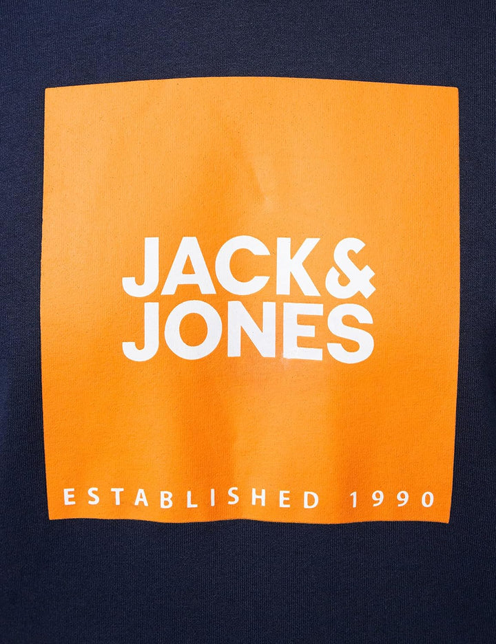 JACK & JONES Herren Jjlock Sweat Hood Kapuzenpullover S Sky Captain/Print:big Col.exuberance, S Sky