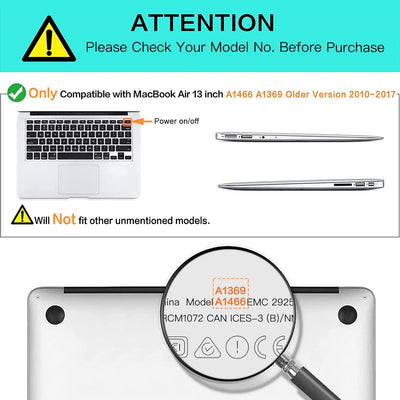 MOSISO Hülle Kompatibel mit MacBook Air 13 Zoll (A1369 A1466, 2010-2017 Release),Plastik Hartschale