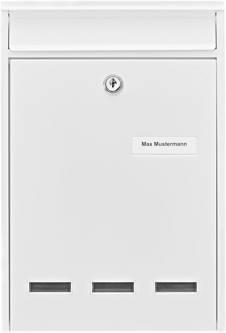 Burg-Wächter Anlagenbriefkasten, A5 Einwurf-Format, Verzinkter Stahl, Köln 871 W, Weiss Ungelocht 31