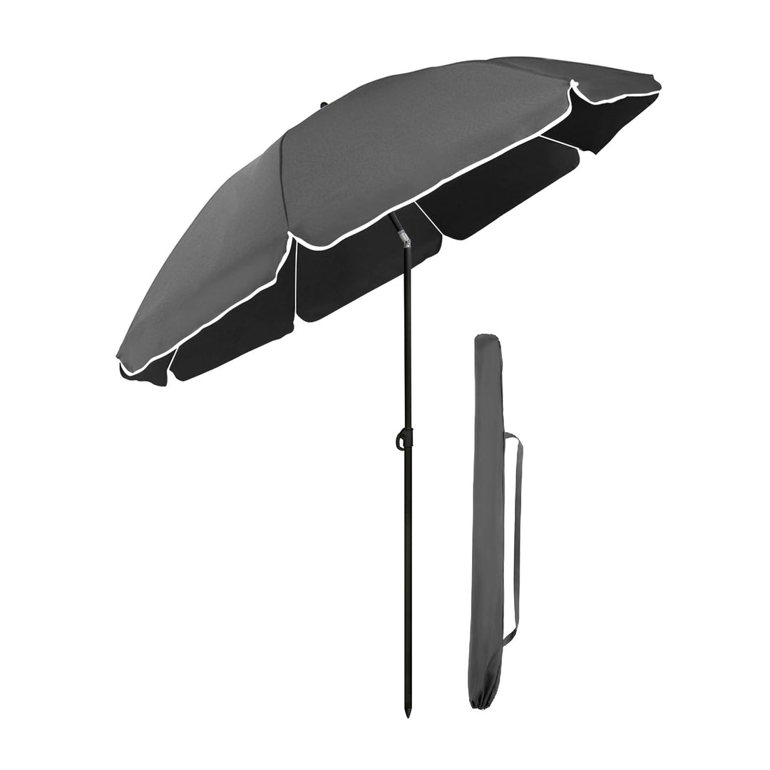 Sekey Sonnenschirm 160 cm mit Schutzhülle, Sonnenschirm Strand mit Neigungswinkel und Höhe verstellb