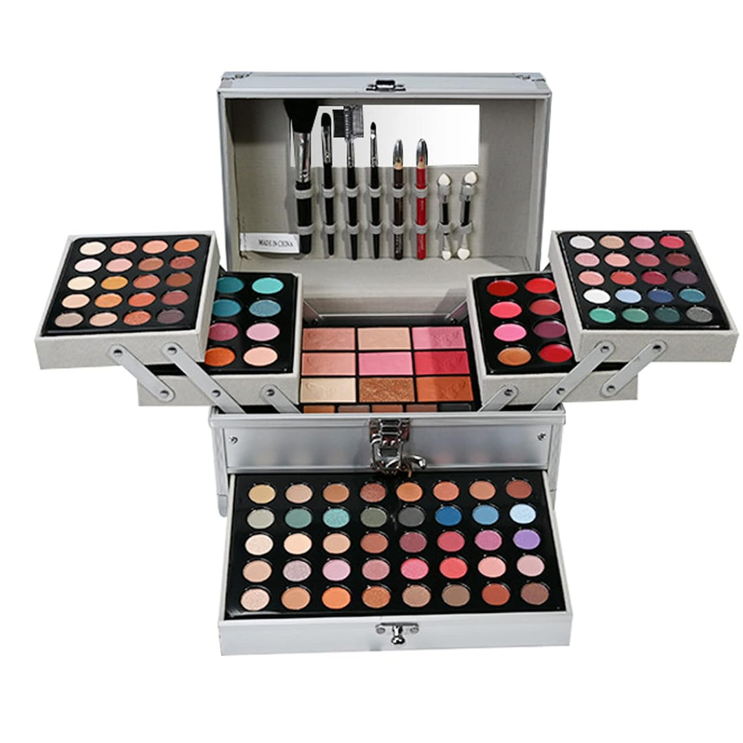 MKNZOME Schminkkasten Make-Up Set, Professionelles Kosmetische Schmink Set mit Lidschatten Lippenglo