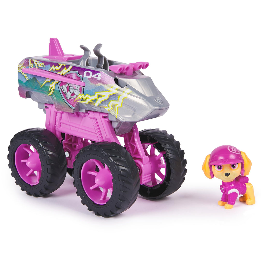 PAW PATROL Rescue Wheels - Skyes Flug-Monstertruck mit Verwandlung in Jet-Modus und Skye Hundefigur,