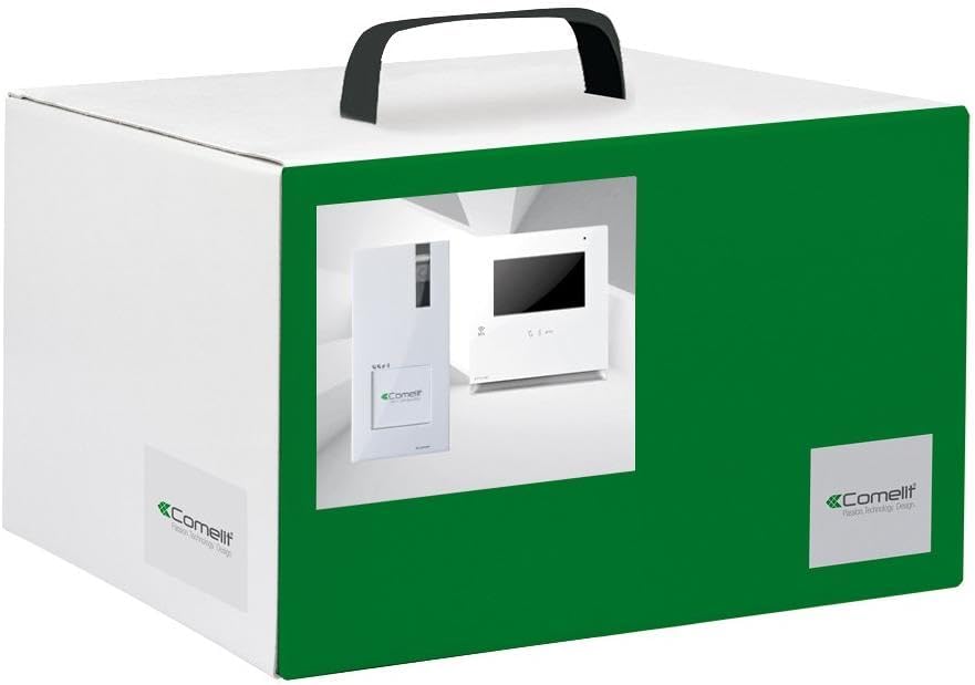 Comelit 8461I Videogegensprechanlage für Einfamilienhaus, Aussensprechstelle Quadra, Monitor Icona,
