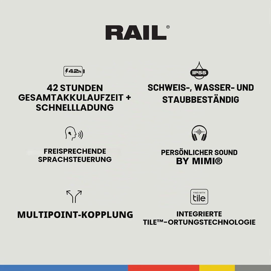 Skullcandy Rail In-Ear Wireless-Kopfhörer, 42 Std. Akkulaufzeit, Skull-iQ, Alexa-Unterstützung, Mikr
