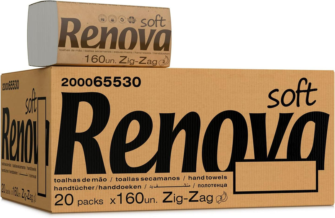 Renova Handtücher Zig-Zag – 20 Packungen mit 160 Stück