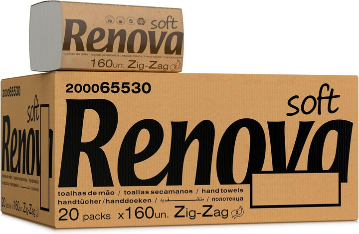 Renova Handtücher Zig-Zag – 20 Packungen mit 160 Stück