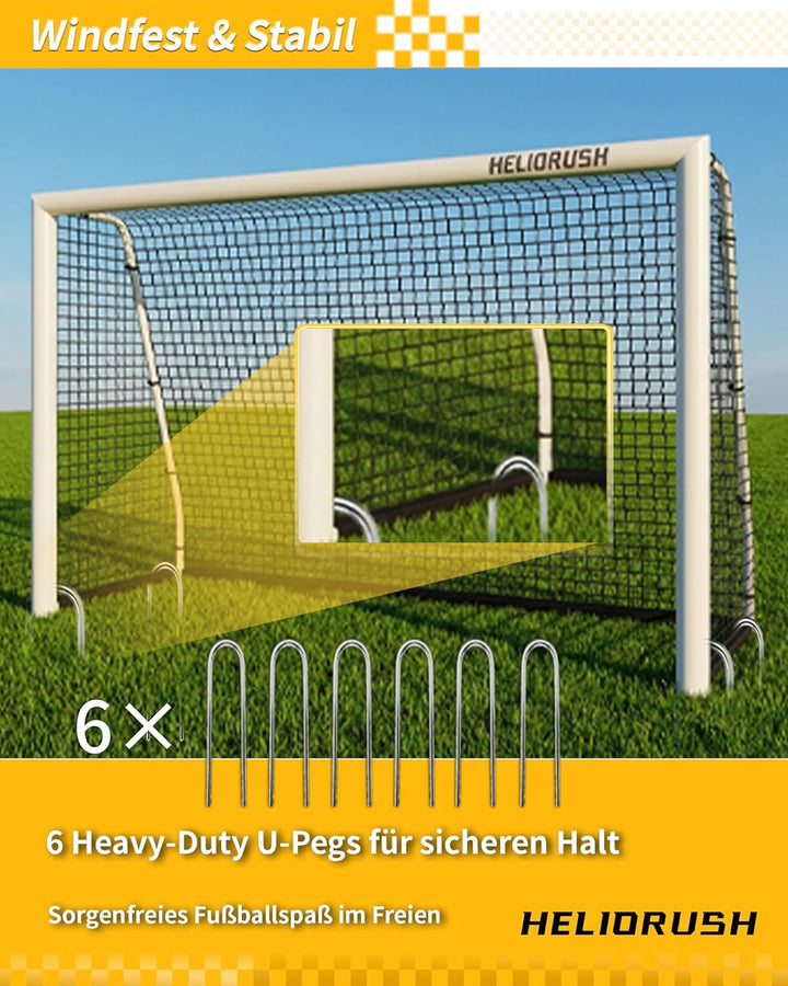 Fussballtor für Garten Kinder & Jugendliche: Wetterfest & Rostfrei – Stahlrahmen, 1000D Netz, 180/24