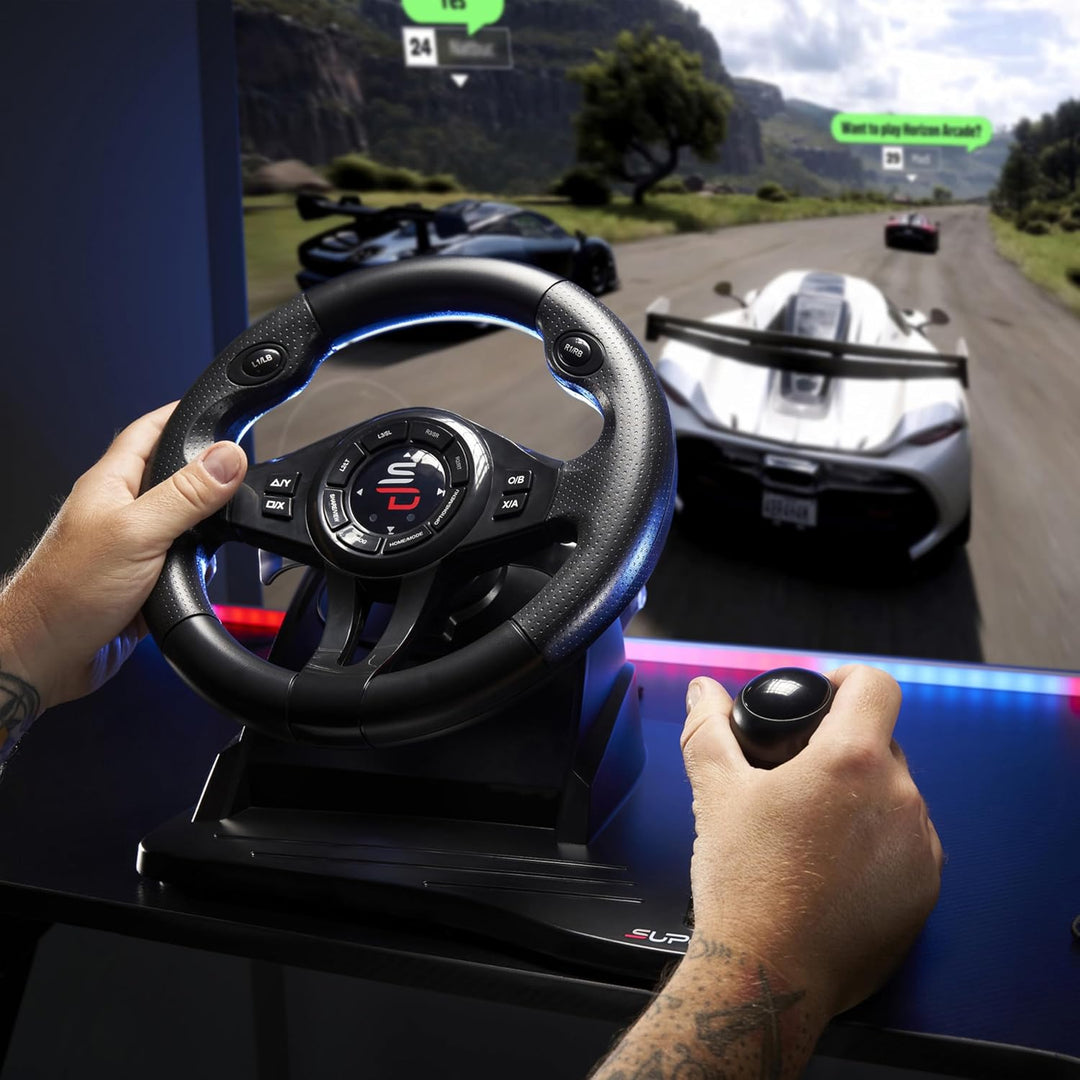 Subsonic Superdrive - GS550 Racing-Lenkrad mit Pedalen, Schaltwippen, Schalthebel und Vibration für