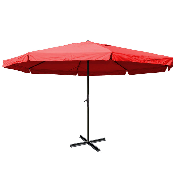 Sonnenschirm Meran Pro, Gastronomie Marktschirm mit Volant Ø 5m Polyester/Alu 28kg ohne Ständer Bord