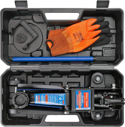 Wagenheber 2,5T Autoheber Rangierwagenheber 80-360mm + 2X Gummiauflage + Koffer + Montagehandschuhe