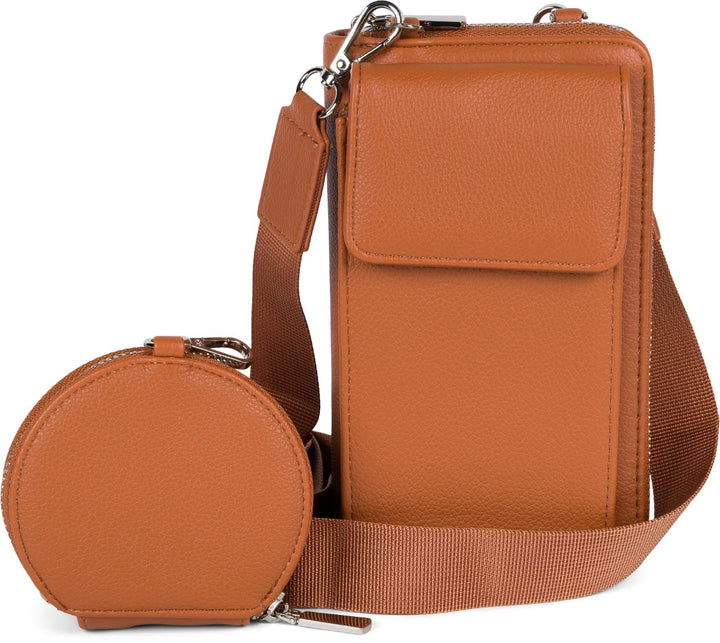 styleBREAKER Damen Taschen Set 2-Teilig Mini Bag mit Handy Fach und RFID Schutz, Umhängetasche, Hand